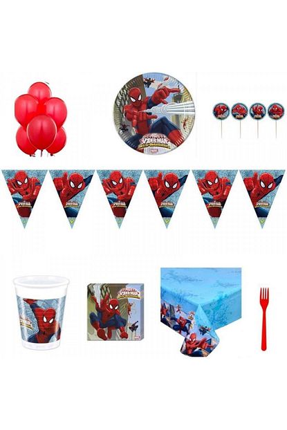 Hayaller Dukkani 16 Kisilik Spiderman Orumcek Adam Dogum Gunu Susleri Parti Seti Trendyol