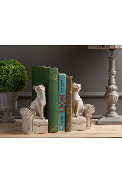 Madame Coco Beyaz Kedi Kitap Tutucu Trendyol