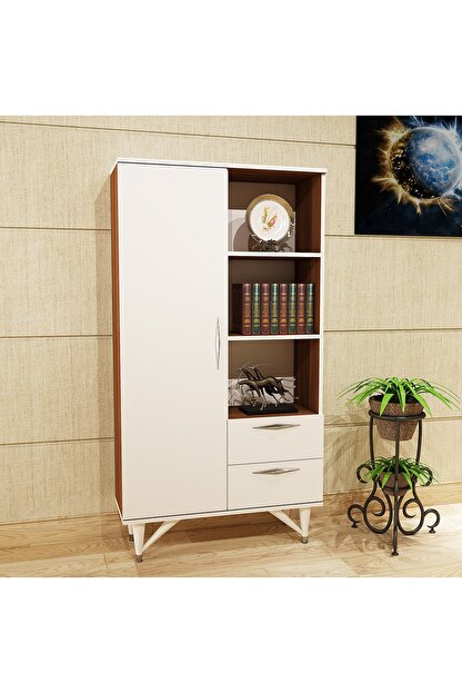 Kalender Dekor Kemen Kitaplik Km03 Ceviz Beyaz Trendyol