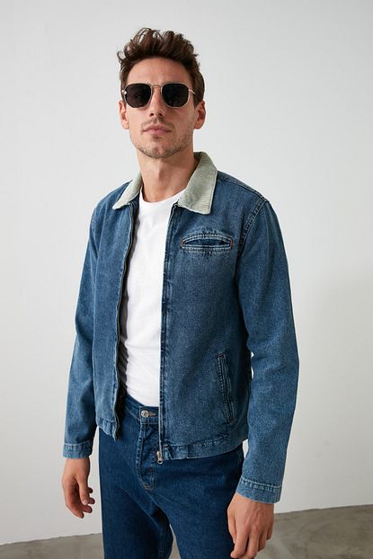 Trendyol Man Indigo Erkek Ceket Tmnaw21ce0113 Trendyol