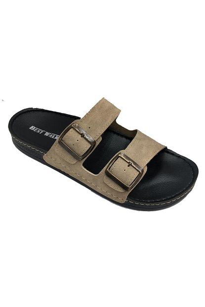Muya Best Walk 87838 Ortopedik Erkek Bej Terlik Trendyol