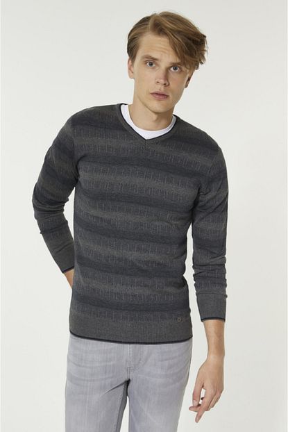 Trendyol Man Haki Erkek Kazak Panelli Yarim Balikci Yaka Slim Fit Tmnaw19ls0004 Trendyol