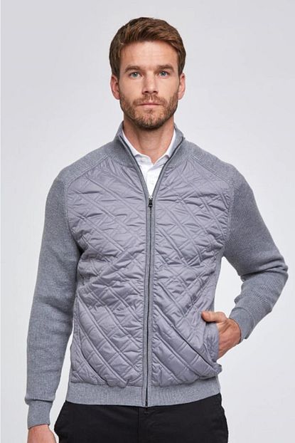Hemington Erkek Gri Merino Yun Triko Mont Trendyol