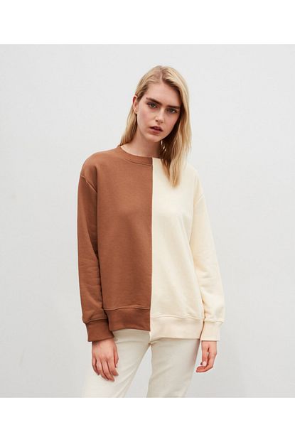 Ipekyol Kadin Bej Renk Gecisli Sweatshirt Trendyol