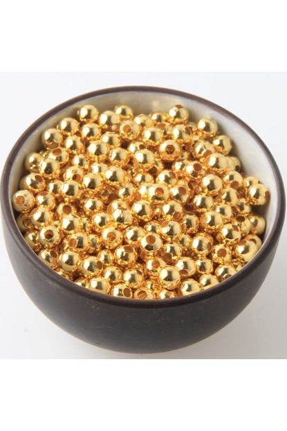 Hedef Bijuteri 4mm Diy Demir Boncuk Gold Altin Sarisi Renk Puruzsuz Top Boncuk 250 Gram Yaklasik 2500 Adet Trendyol