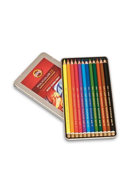 Koh I Noor Polycolor Artist 12 Renk Metal Kutu Kuru Boya Kalemi Trendyol