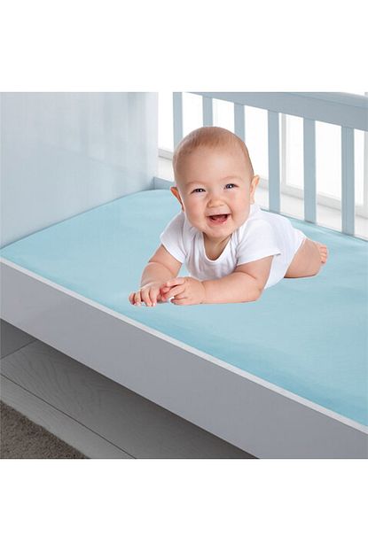 Bimbambom Bebek Carsafi Lastikli Bebek Carsafi Mavi 80 X 150cm Trendyol