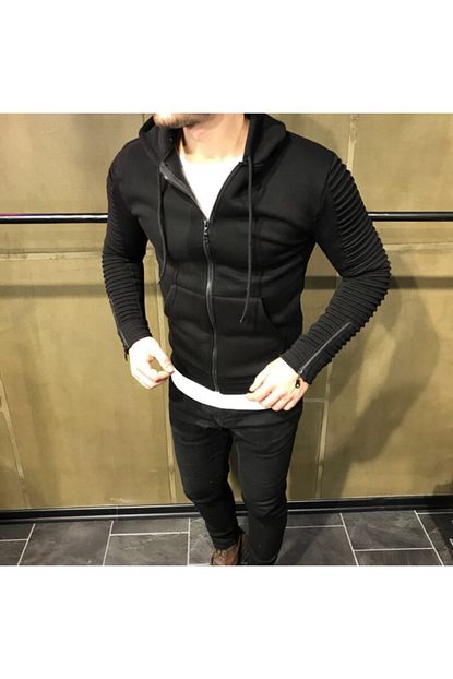 Marka Krali Erkek Siyah Fermuarli Kalin Zip Hirka Polar Trendyol
