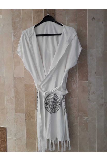 pestemal home siyah mandala desenli
