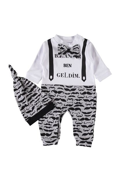 Ciciks Erkek Bebek Beyaz Ben Geldim Luks Tulum Trendyol