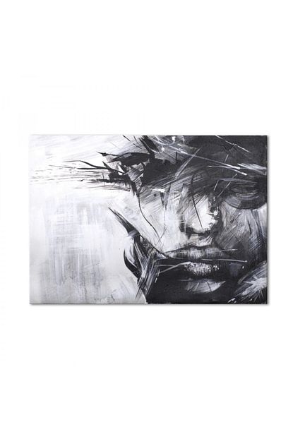 Tabloplus Siyah Beyaz Soyut Kadin Yagli Boya Dokulu Tablo 90cm X 120cm Siyah Trendyol