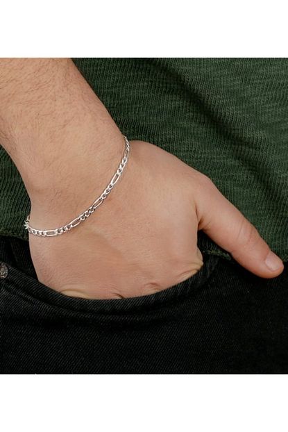 Gumusistan Erkek 925 Ayar Gumus Figaro Zincir Bileklik Trendyol
