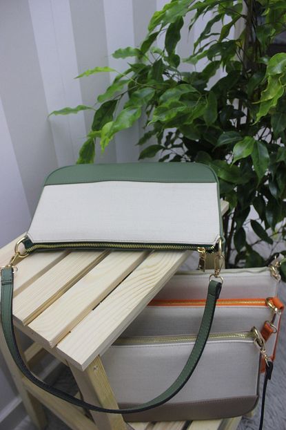 B Bag Official Kadin Yesil Kanvas Baget Canta 36000knv Trendyol