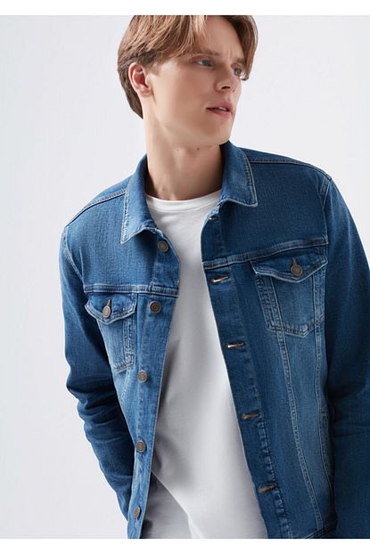 Mavi Erkek Mavi Frank Vintage Comfort Jean Ceket Trendyol