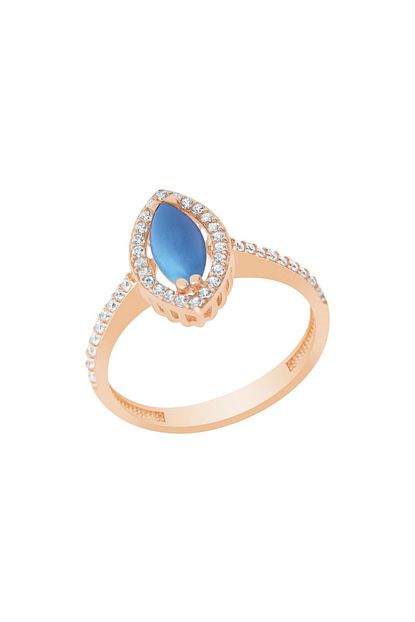 Diamond Line Gulaylar Altin 14 Ayar Firuze Tas Yuzuk Trendyol