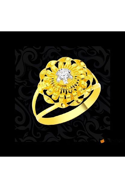 Altinplaza Altin Burma Desenli Tektas Yuzukler Yz01349 Trendyol
