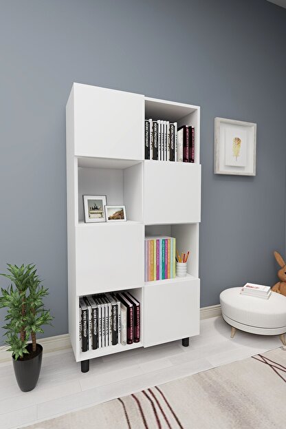 Rosette Beyaz Rafli Kapakli Kitaplik Trendyol