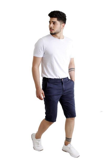 Stil Kombin Erkek Lacivert Dizmar Bermuda Duz Keten Sort Trendyol