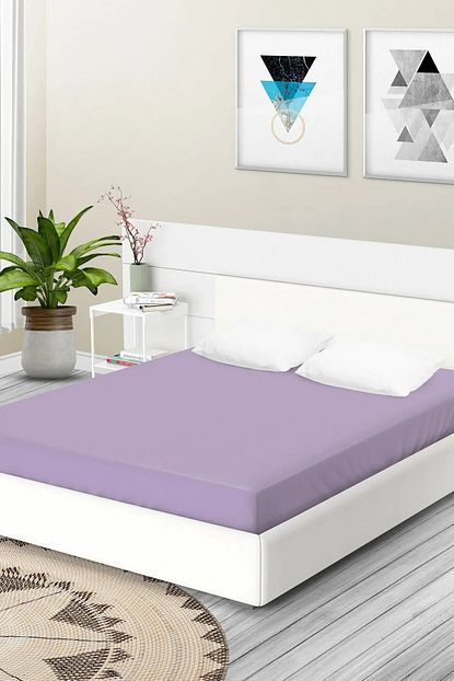 Atakli Tek Kisilik Ekonomik Pamuklu Penye Lastikli Carsaf 100x200 Cm Mor Mor Trendyol