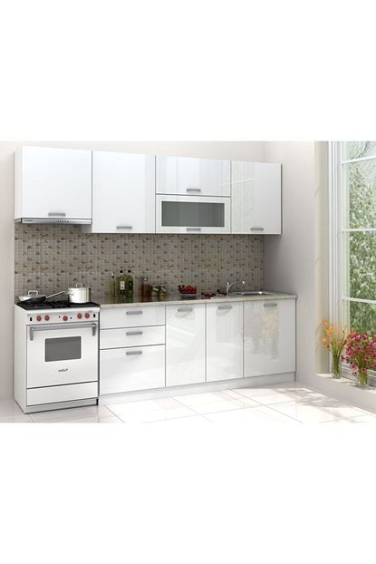 Kenyap Eko Line Mutfak Parlak Beyaz High Gloss Fiyati Yorumlari Trendyol