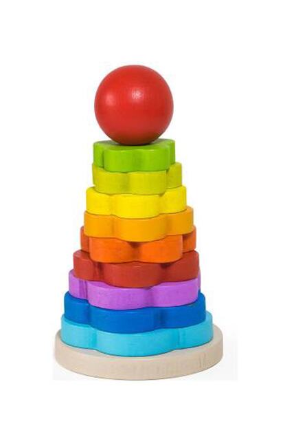 Mobee Ahsap Renkli Kule Oyunu Egitici Ahsap Oyuncaklar Rainbow Tower Trendyol