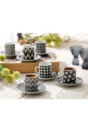 English Home Rony Porselen 12 Parca Kahve Fincan Takimi 80 Ml Siyah Trendyol