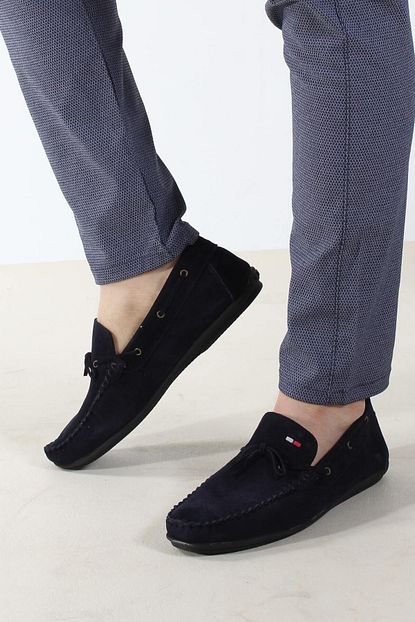 Fast Step Hakiki Deri Lacivert Suet Erkek Loafer Ayakkabi 628ma01 Trendyol