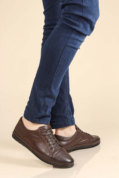 Fast Step Hakiki Deri Kahve Erkek Casual Ayakkabi 855ma226 Trendyol