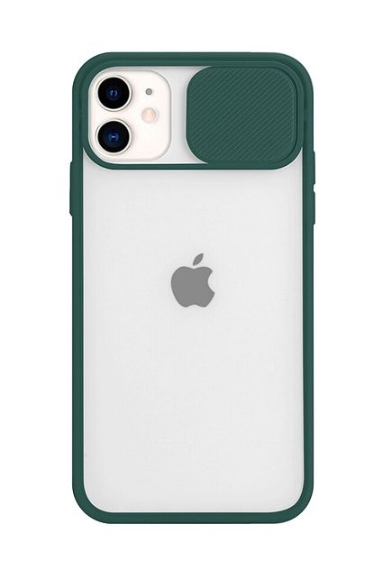 iphone 7 plus yesil seffaf kamera slayt korumali telefon kilifi