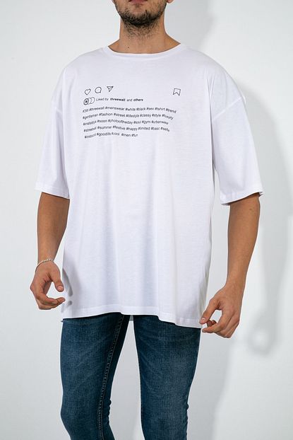 Arsiyan Fashion Erkek Beyaz Instagram Baskili T Shirt Trendyol