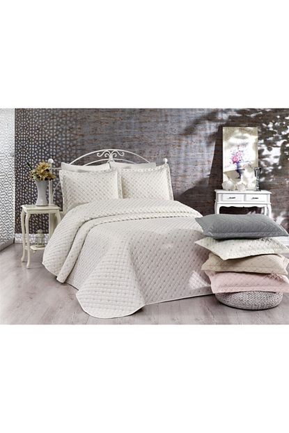 Labina Ipekce Exclusive Nakisli Yatak Ortusu Cift Kisilik Kayra Pudra Trendyol