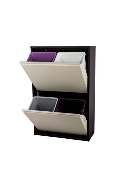 Ceha Pratik 4 Gozlu Cok Amacli Dolap Kahve Krem Trendyol