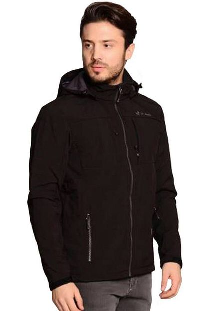 2as Visir Erkek Softshell Mont Siyah Trendyol