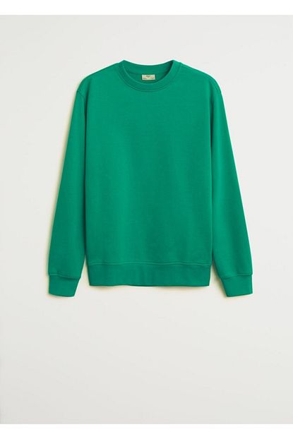 Mango Man Erkek Yesil Pelus Sweatshirt Trendyol