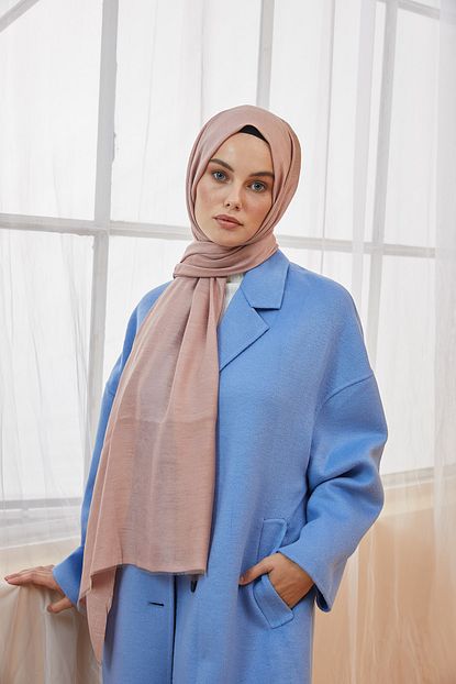 Cardion Kadin Paris Sal Tek Renk Pudra Ebru Desen Sal 190x75 Cm Trendyol