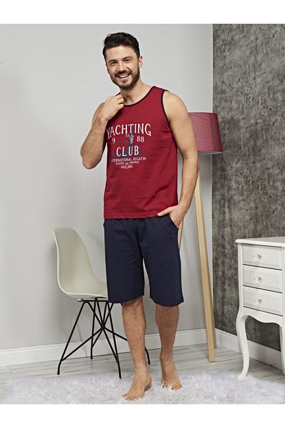 Celebi Erkek Bordo Yazlik Sortlu Pijama Takim 408 Trendyol