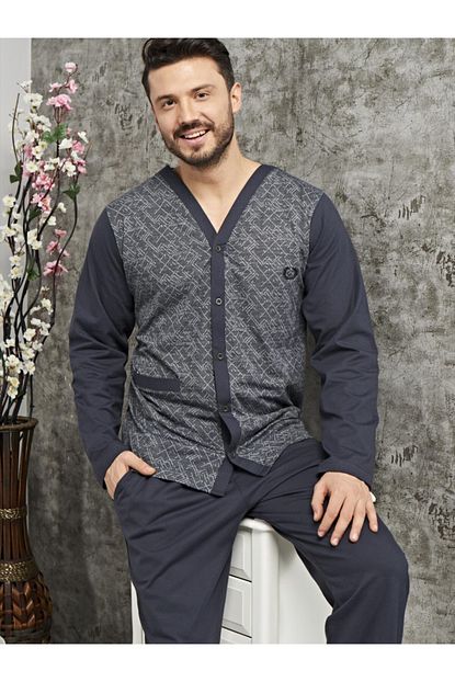 Celebi Erkek Gri 496 Yazlik Kisa Kol Pijama Takim Trendyol