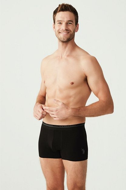 U S Polo Assn Us Polo Assn 80161 Likrali Erkek Boxer 3 Lu Paket Trendyol