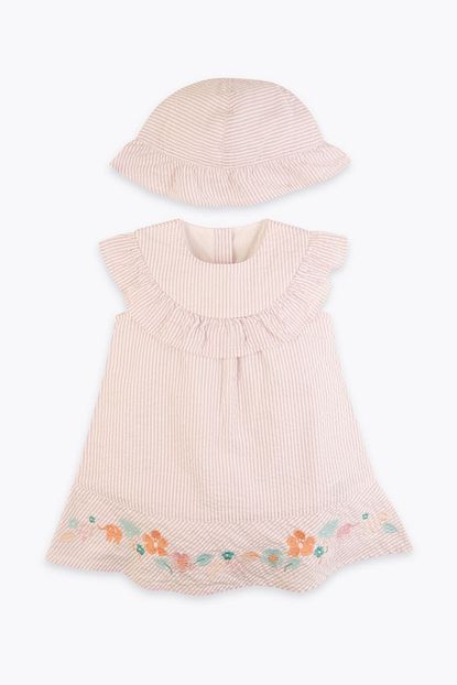 Marks Spencer Lila Bebek Cizgili Pamuklu Elbise Trendyol