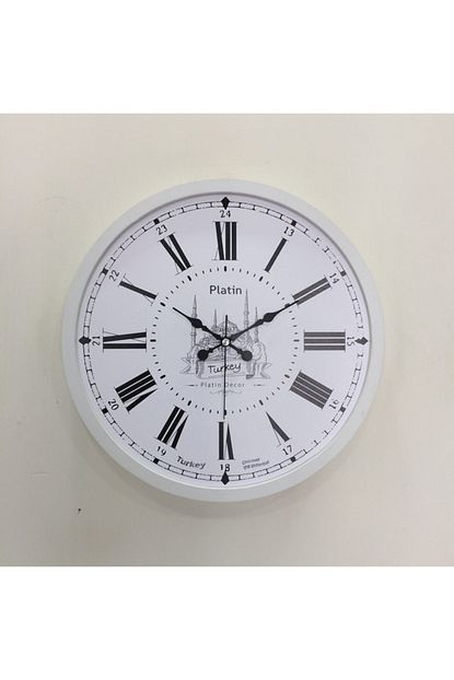 Platin Saat 36 Cm Ahsap Beyaz Istanbul Duvar Saati Trendyol