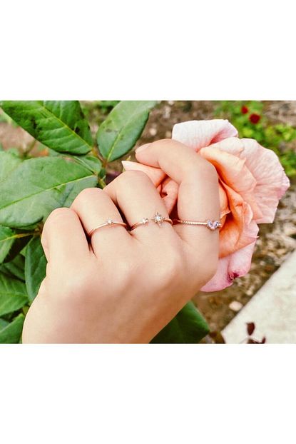 Lotus Gumus Uclu Eklem Yuzugu 925 Ayar Tasli Ayarlanabilir Kadin Gumus Yuzuk Trendyol