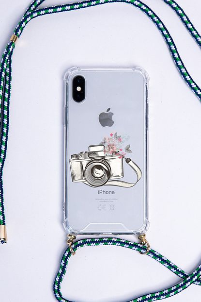 Pofhi Huawei Mate 20 Lite Cicekli Fotograf Makinesi Yesil Serit Askili Seffaf Telefon Kilifi Trendyol
