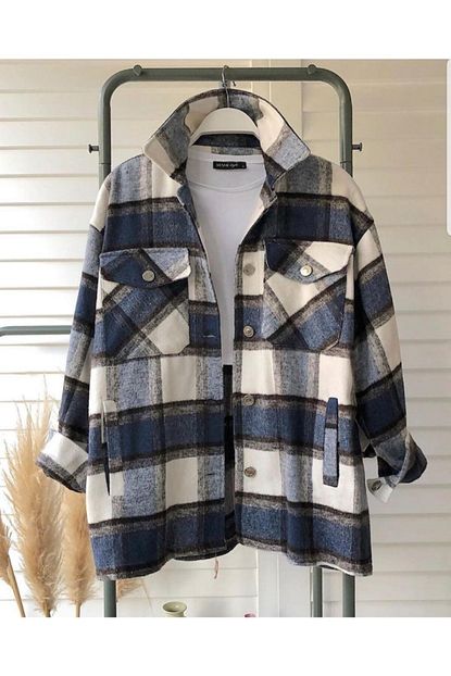 Tuy Boutique Kadin Mavi Oduncu Gomlek Trendyol