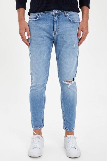 Defacto Erkek Lt Mavi Kot Carrot Fit Jean Pantolon S5475az20au Trendyol