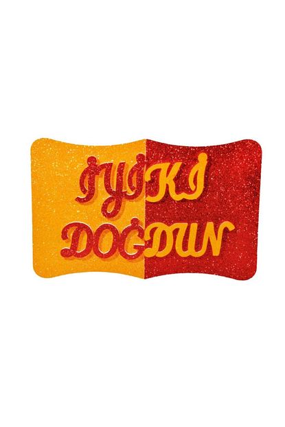 Duru Sanat Strafor Sari Kirmizi Galatasaray Strafor Iyi Ki Dogdun Simli Duvar Kapi Susu Trendyol