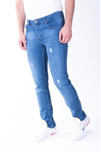 Zenet Jeans Erkek Mavi Yirtik Detay Kot Pantolon Trendyol