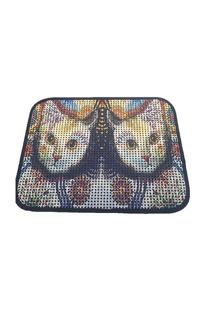 Miapet Elekli Desenli Kedi Tuvalet Onu Paspasi 60 X 45 Cm Beyaz Kedi Trendyol