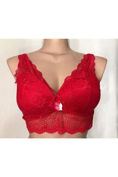 Liza Kadin Kirmizi Dantelli Telsiz Bralet Sutyen 1030 Trendyol