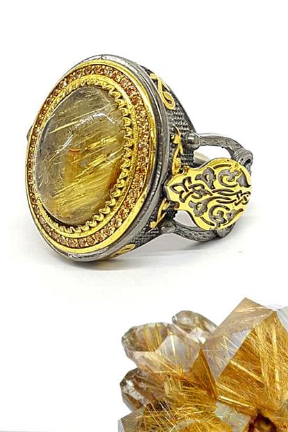 Oseshop Rutil Kuvars Tasli Tasarim Gumus Erkek Yuzuk Trendyol