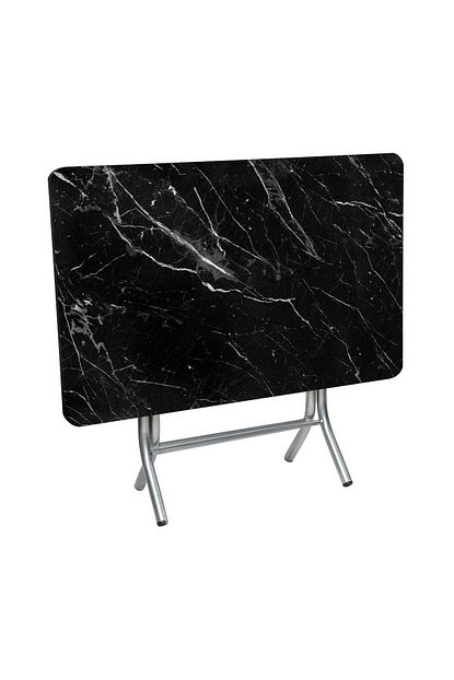 Akkaya Ticaret Katlanir Kirma Siyah Mermer Katlanabilir Masa 70x110 Trendyol